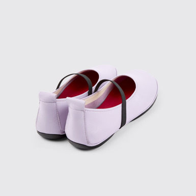 Back view of Right Purple Leather Mary Jane for Women