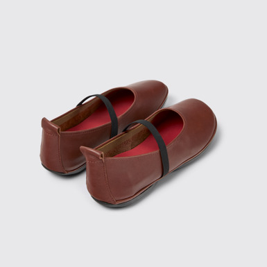 Back view of Right Red Leather Women's Shoes.