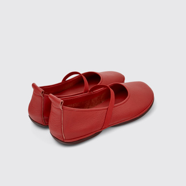 Back view of Right Nina Red Leather Ballerinas for Women.