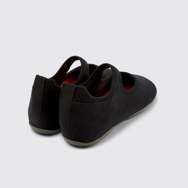 Back view of Right Black Textile Women's Shoe.