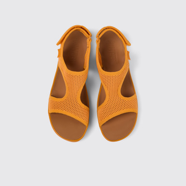 Overhead view of Right Orange Textile/Leather Sandal for Women