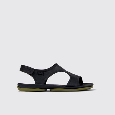 Right Black Leather Sandal for Women