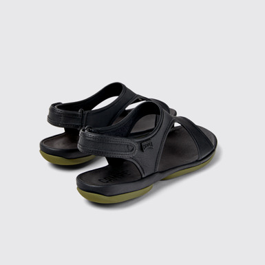 Right Sandales en cuir noir pour femme