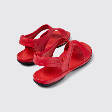 Back view of Right Red Leather Sandal for Women