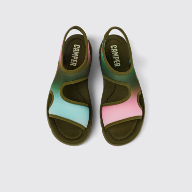 Overhead view of Oruga Multicolored Textile Sandal for Women