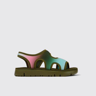 Side view of Oruga Multicolored Textile Sandal for Women