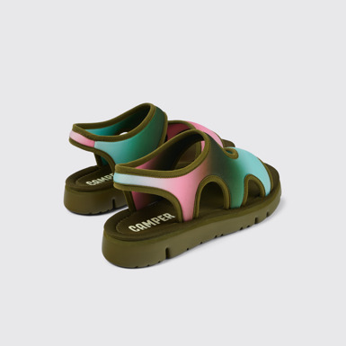 Back view of Oruga Multicolored Textile Sandal for Women