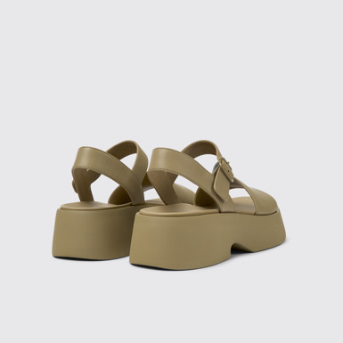 Back view of Tasha Brown Leather Sandal for Women