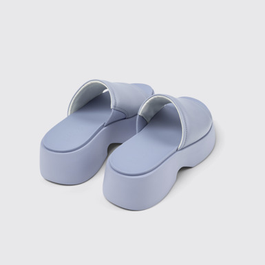 Back view of Tasha Blue Leather Slide for Women