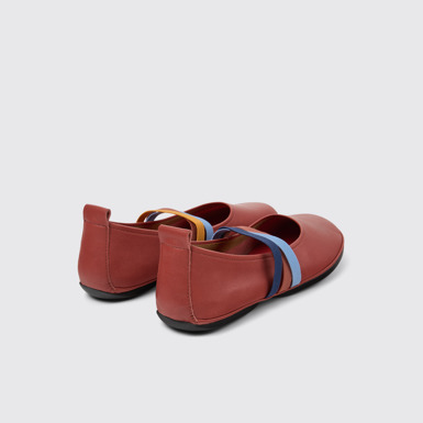 Twins Ballerines en cuir rouge pour femme
