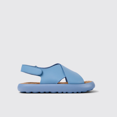 Side view of Pelotas Flota Blue Leather Cross-strap Sandal for Women