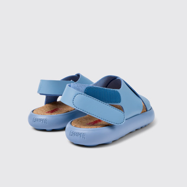 Back view of Pelotas Flota Blue Leather Cross-strap Sandal for Women