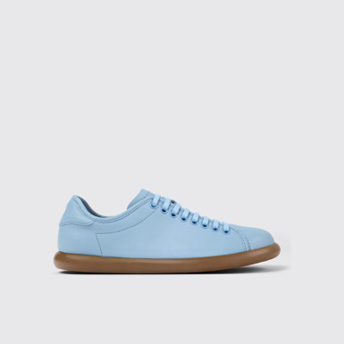 Side view of Pelotas Soller Blue Leather Sneaker for Women
