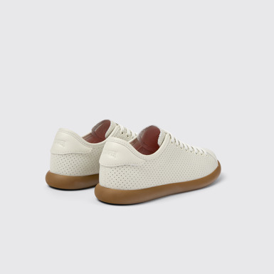 Back view of Pelotas Soller White Leather Sneakers for Women.