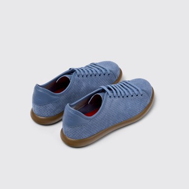 Back view of Pelotas Soller Blue Nubuck Sneakers for Women.