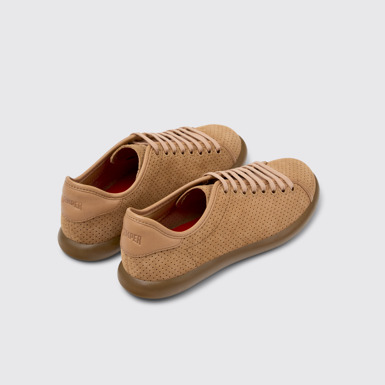 Back view of Pelotas Soller Nude Nubuck and Leather Sneakers for Women.