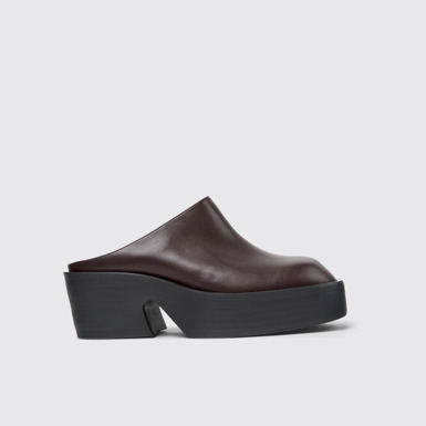 Side view of Billie Burgundy Leather Sandals for Women.