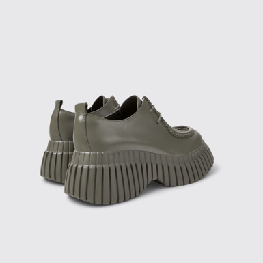 Back view of Pix BCN Gray Leather Shoes for Women.