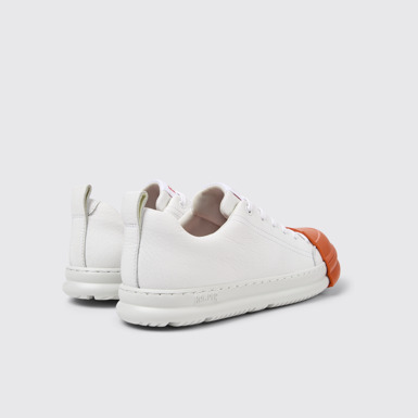 Back view of Junction Runner White leather sneakers for women