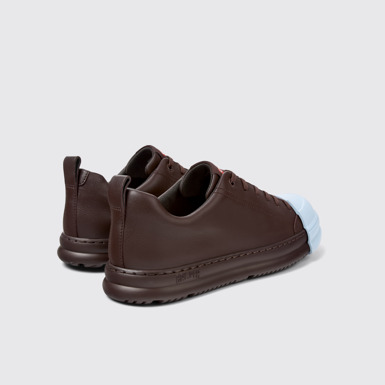 Back view of Junction Runner Burgundy leather sneakers for women