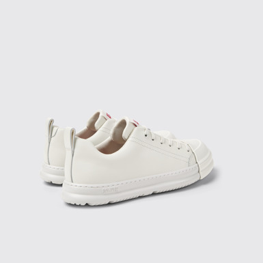 Back view of Junction Runner White Leather Sneakers for Women.