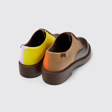 Back view of Twins Multicolored leather shoes for women