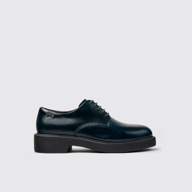 Side view of Dean Green leather shoes for women