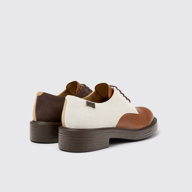 Back view of Twins Multicolor Leather and Nubuck Shoes for Women.