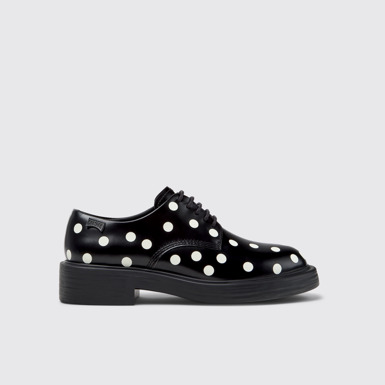 K201684-022 - Dean - Black and White Leather Shoes for Women.