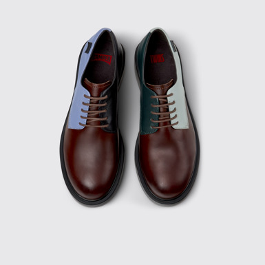 Overhead view of Twins Multicolor Leather Shoes for Women.