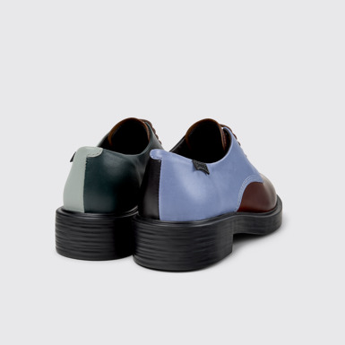 Back view of Twins Multicolor Leather Shoes for Women.