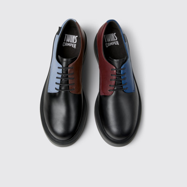 Overhead view of Twins Multicolor Leather Shoes for Women.