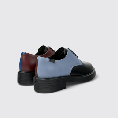 Back view of Twins Multicolor Leather Shoes for Women.