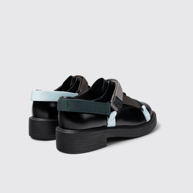 Back view of Twins Multicolored leather and textile shoes for women