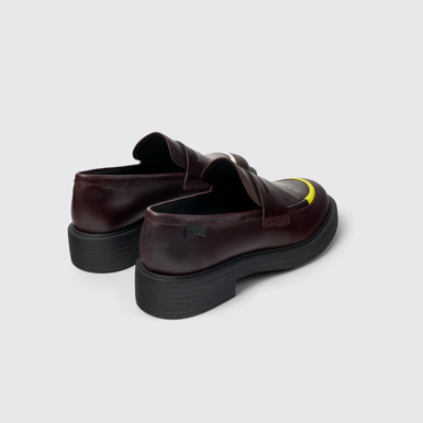 Twins Mocassins en cuir bordeaux pour femme