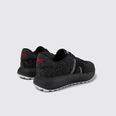 Back view of Pelotas Athens Black Textile Sneaker for Women