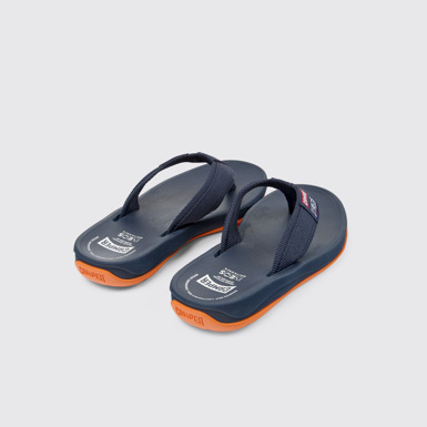 Back view of Camper x INEOS Britannia Blue Textile Flip-Flops for Women