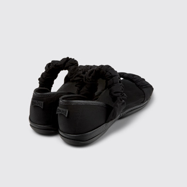 Back view of Right Black Recycled PET and Leather Sandals for Women.