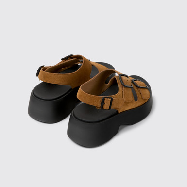 Back view of Tasha Brown Nubuck Sandals for Women.