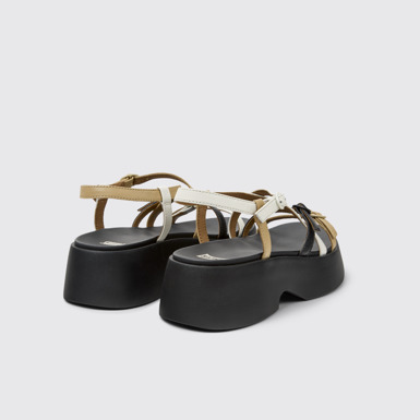 Back view of Twins Multicolor Leather Sandals for Women.
