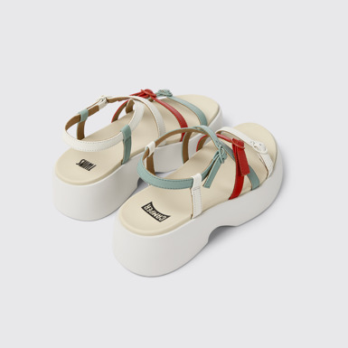 Back view of Twins Multicolor Leather Sandals for Women.