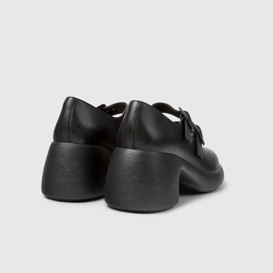 Back view of Thelma Black Leather Women's Shoe.
