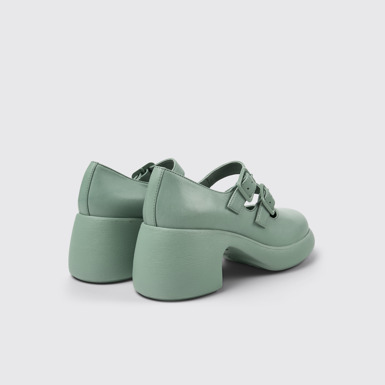 Back view of Thelma Green Leather Shoes for Women.