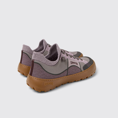 Back view of Peu Serra Multicolor Engineered PET Jacquard Sneakers for Women.