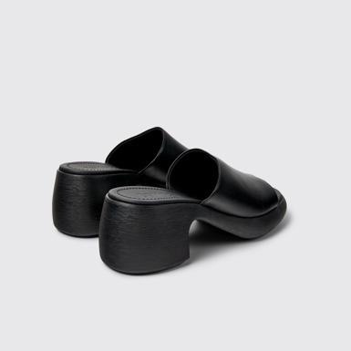 Back view of Thelma Sandal Black Leather Sandals for Women.