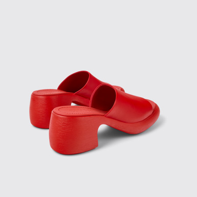 Back view of Thelma Sandal Red Leather Sandals for Women.