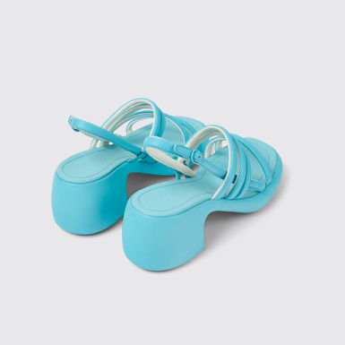 Back view of Thelma Sandal Blue Leather Sandals for Women.