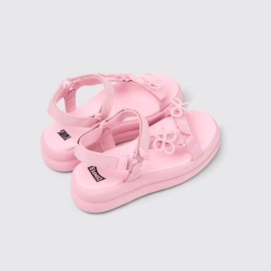 Back view of Twins Pink Recycled PET Sandals for Women.