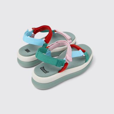 Back view of Twins Multicolor Recycled PET Sandals for Women.