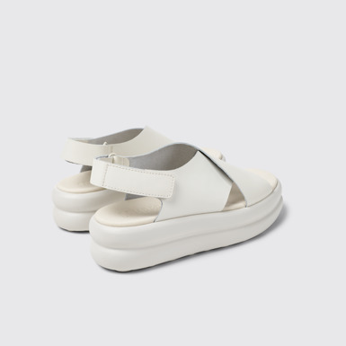 Back view of Pelotas Flota Up White Leather Sandals for Women.
